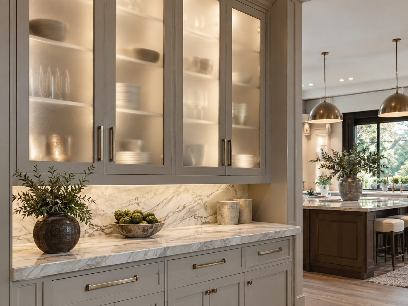 Frosted Glass cabinet glass Houston