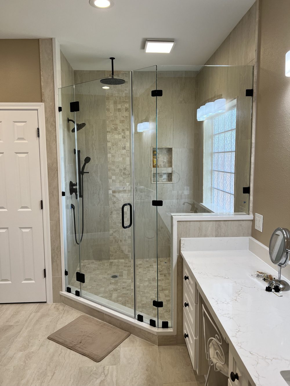 Clear glass installed in a real Serene Glass project