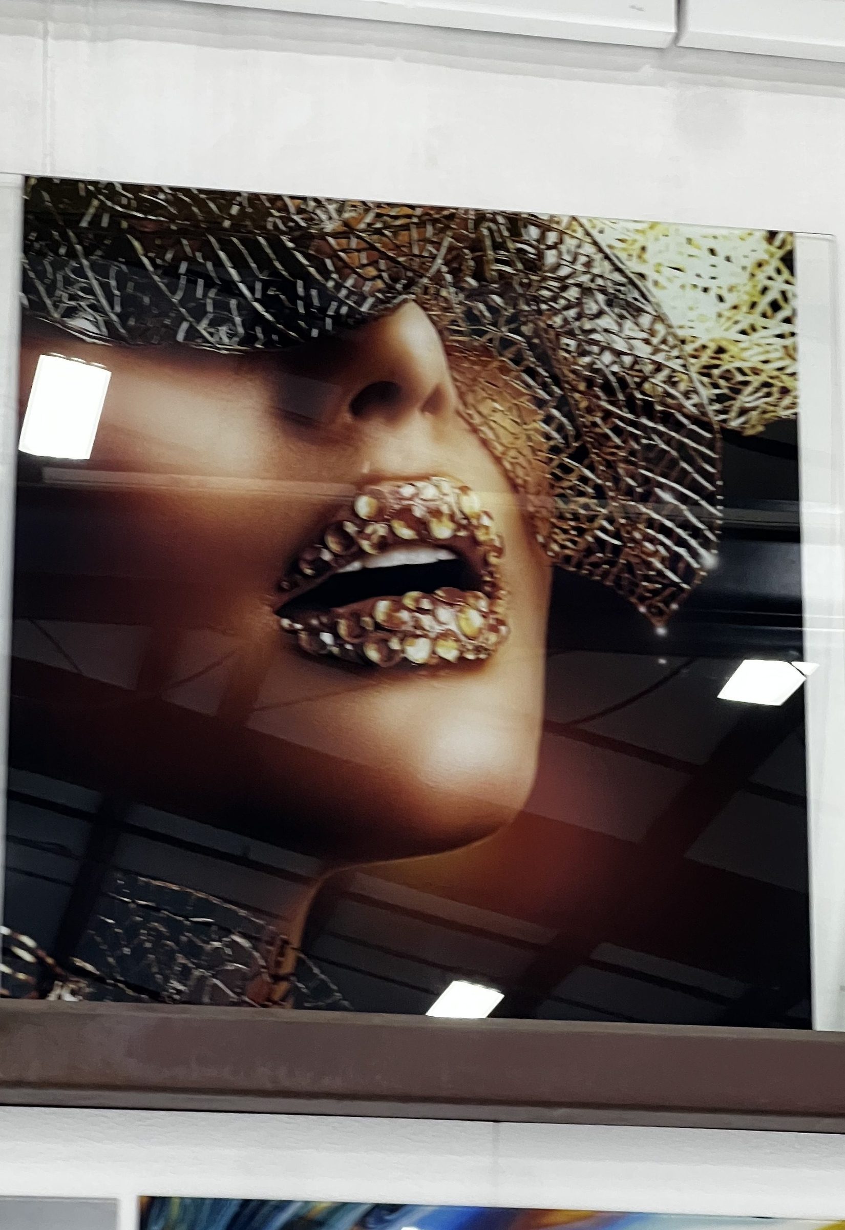 Macro beauty photography printed on glass panel